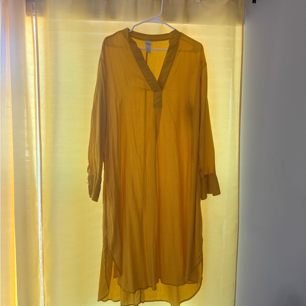 H&M Yellow Long Sleeve Dress